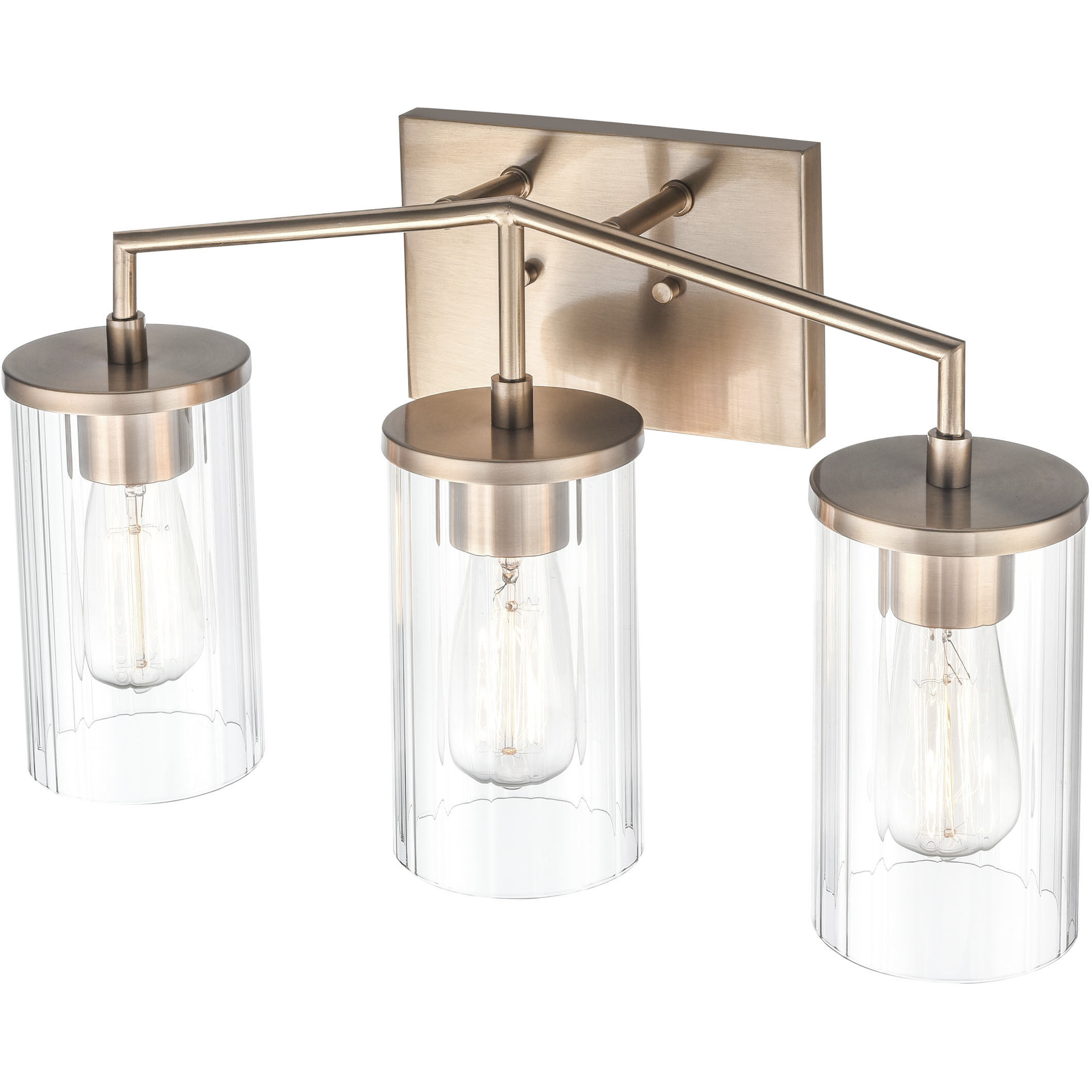 Beverlly 3 Light 20 inch Modern Gold Bathroom Vanity Light Wall Light